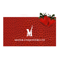 Mayur uniporters Ltd Logo in red cherry textured