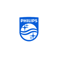 Blue colour Philips company Logo with grey background