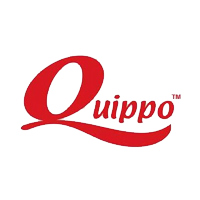 Quippo written in red color with white color