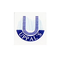 Uppals logo in Purple Color, with grey background