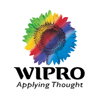 Wipro logo along with tagline applying thought