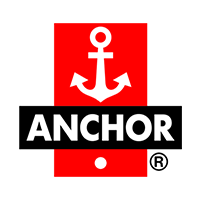 Anchor written in white with black background