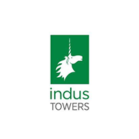 Indus Towers logo in green and grey color with white background